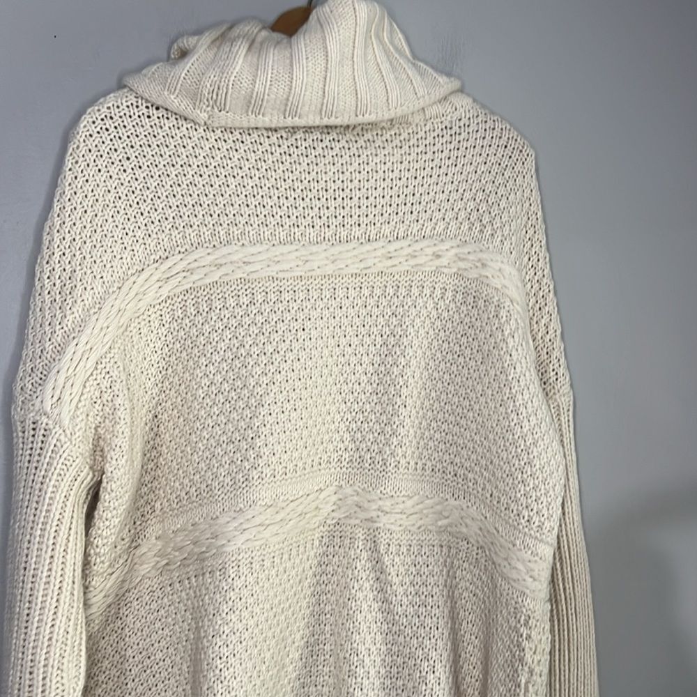 Urban Day Cowl Neck Chunky Beige Sweater Cable Knit size S Oversized - Picture 8 of 8
